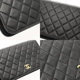 CHANEL シャネル マトラッセ プッシュロック チェーンショルダー 24cm ブラック レディース ラムスキン ショルダーバッグ ABランク 中古 銀蔵