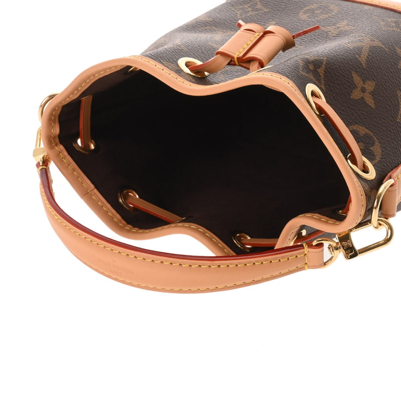 LOUIS VUITTON ルイヴィトン モノグラム ナノノエ 2WAY ブラウン M81266 レディース モノグラムキャンバス ショルダーバッグ 新同 中古 銀蔵