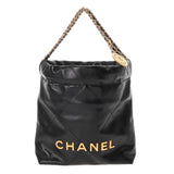 CHANEL シャネル シャネル22 ミニハンドバッグ 2WAY ブラック レディース シャイニーカーフ ハンドバッグ 未使用 銀蔵