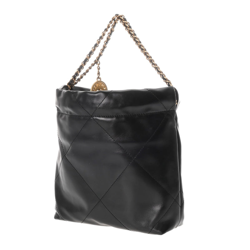 CHANEL シャネル シャネル22 ミニハンドバッグ 2WAY ブラック レディース シャイニーカーフ ハンドバッグ 未使用 銀蔵
