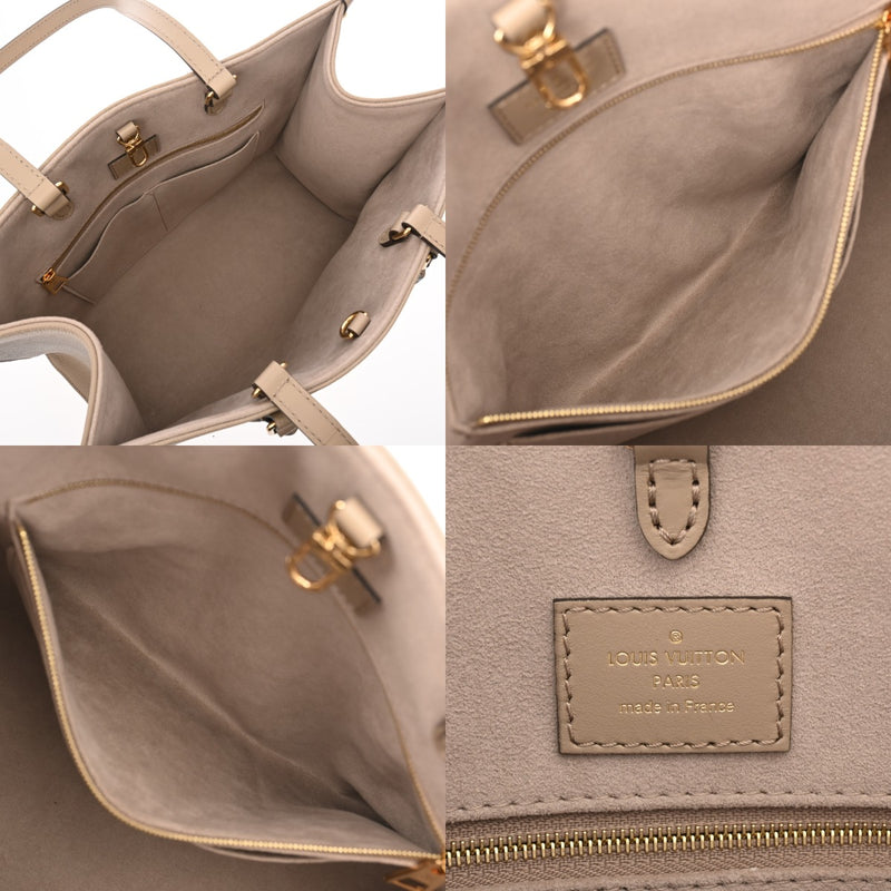 LOUIS VUITTON ルイヴィトン モノグラムアンプラント オンザゴー MM 2WAY トート トゥルトレールクレーム M45494 レディース レザー ハンドバッグ 新同 中古 銀蔵