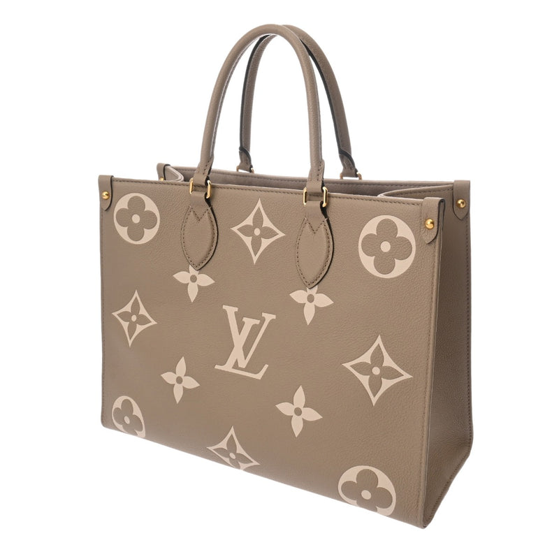 LOUIS VUITTON ルイヴィトン モノグラムアンプラント オンザゴー MM 2WAY トート トゥルトレールクレーム M45494 レディース レザー ハンドバッグ 新同 中古 銀蔵