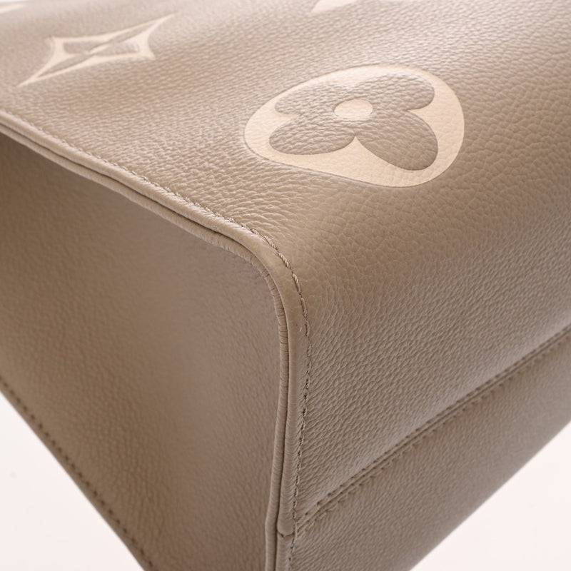 LOUIS VUITTON ルイヴィトン モノグラムアンプラント オンザゴー MM 2WAY トート トゥルトレールクレーム M45494 レディース レザー ハンドバッグ 新同 中古 銀蔵