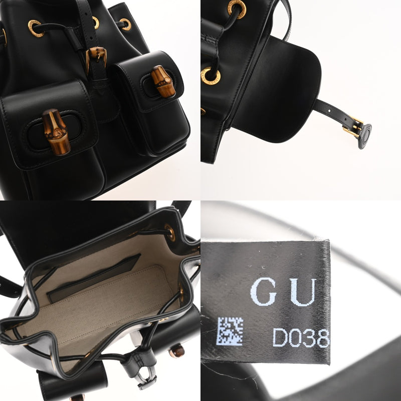 GUCCI グッチ バンブー リュックサック ブラック 702101 ユニセックス レザー リュック・デイパック Aランク 中古 銀蔵