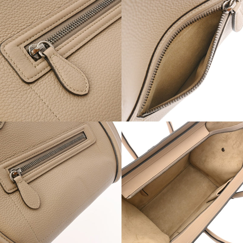 CELINE セリーヌ ラゲージ マイクロショッパー ベージュ 189793 レディース ドラムドカーフ ハンドバッグ Aランク 中古 銀蔵