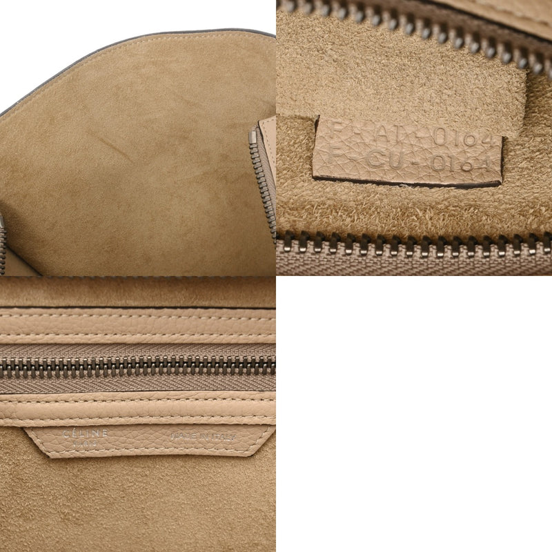 CELINE セリーヌ ラゲージ マイクロショッパー ベージュ 189793 レディース ドラムドカーフ ハンドバッグ Aランク 中古 銀蔵