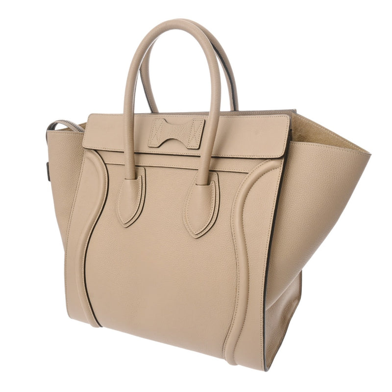 CELINE セリーヌ ラゲージ マイクロショッパー ベージュ 189793 レディース ドラムドカーフ ハンドバッグ Aランク 中古 銀蔵