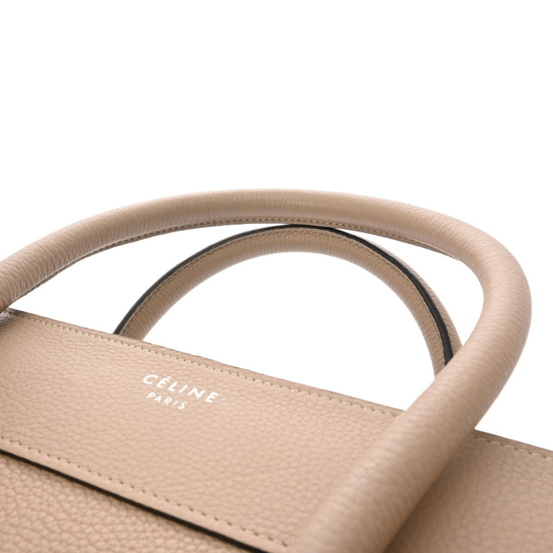 CELINE セリーヌ ラゲージ マイクロショッパー ベージュ 189793 レディース ドラムドカーフ ハンドバッグ Aランク 中古 銀蔵