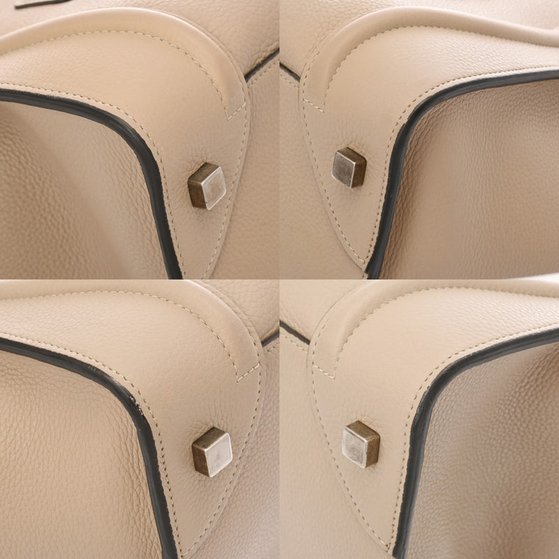 CELINE セリーヌ ラゲージ マイクロショッパー ベージュ 189793 レディース ドラムドカーフ ハンドバッグ Aランク 中古 銀蔵