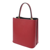 PRADA プラダ パニエ 2WAY レッド 1BA212 レディース サフィアーノ ハンドバッグ Aランク 中古 銀蔵
