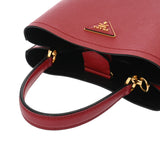 PRADA プラダ パニエ 2WAY レッド 1BA212 レディース サフィアーノ ハンドバッグ Aランク 中古 銀蔵