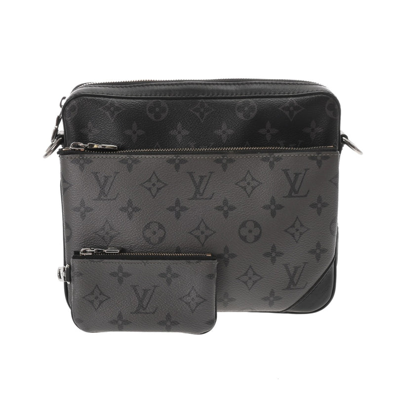 LOUIS VUITTON ルイヴィトン モノグラムエクリプス トリオメッセンジャー 黒/グレー M69443 メンズ モノグラムキャンバス ショルダーバッグ ABランク 中古 銀蔵