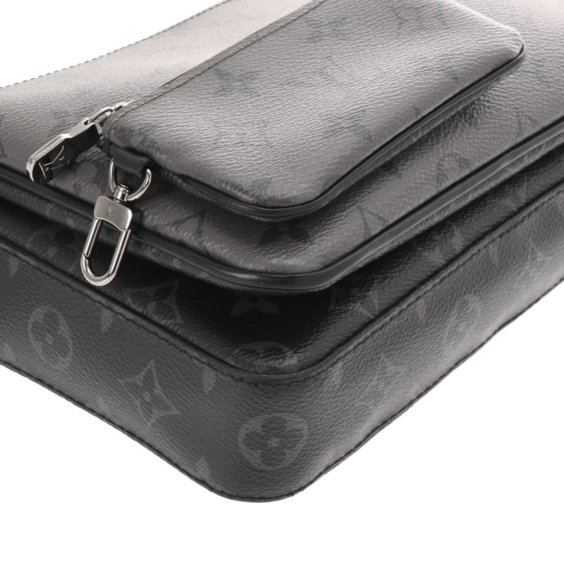 LOUIS VUITTON ルイヴィトン モノグラムエクリプス トリオメッセンジャー 黒/グレー M69443 メンズ モノグラムキャンバス ショルダーバッグ ABランク 中古 銀蔵