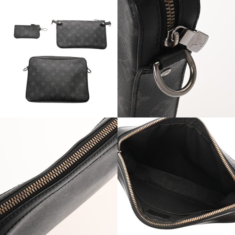LOUIS VUITTON ルイヴィトン モノグラムエクリプス トリオメッセンジャー 黒/グレー M69443 メンズ モノグラムキャンバス ショルダーバッグ ABランク 中古 銀蔵
