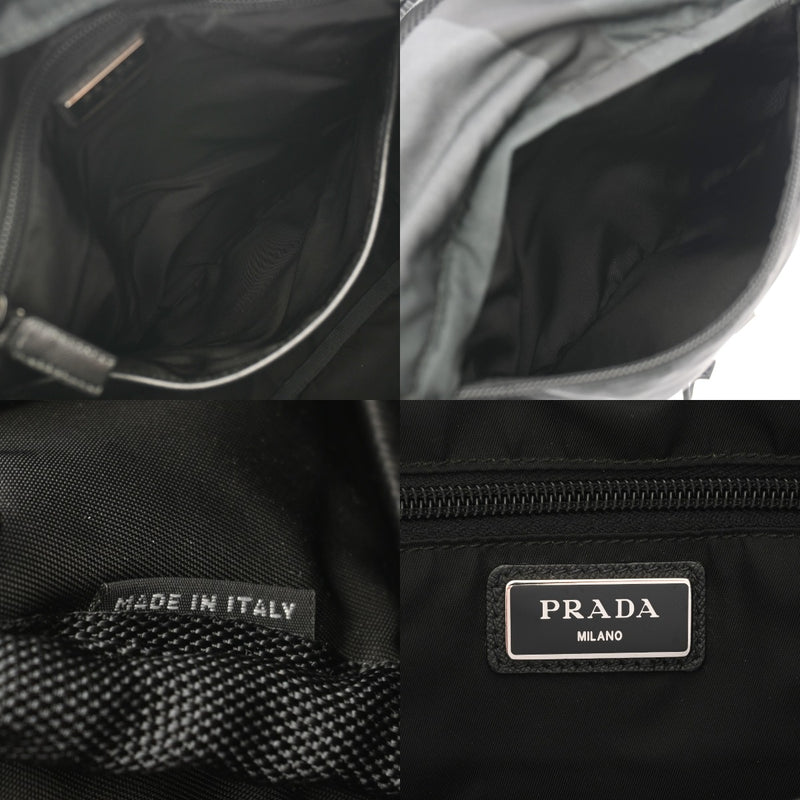 PRADA プラダ バッグパック  ブラック/グリーン ユニセックス ナイロン レザー リュック・デイパック ABランク 中古 銀蔵