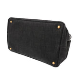 PRADA プラダ カナパ 2WAY トートバッグ ブラック 1BG642 レディース デニム ハンドバッグ ABランク 中古 銀蔵
