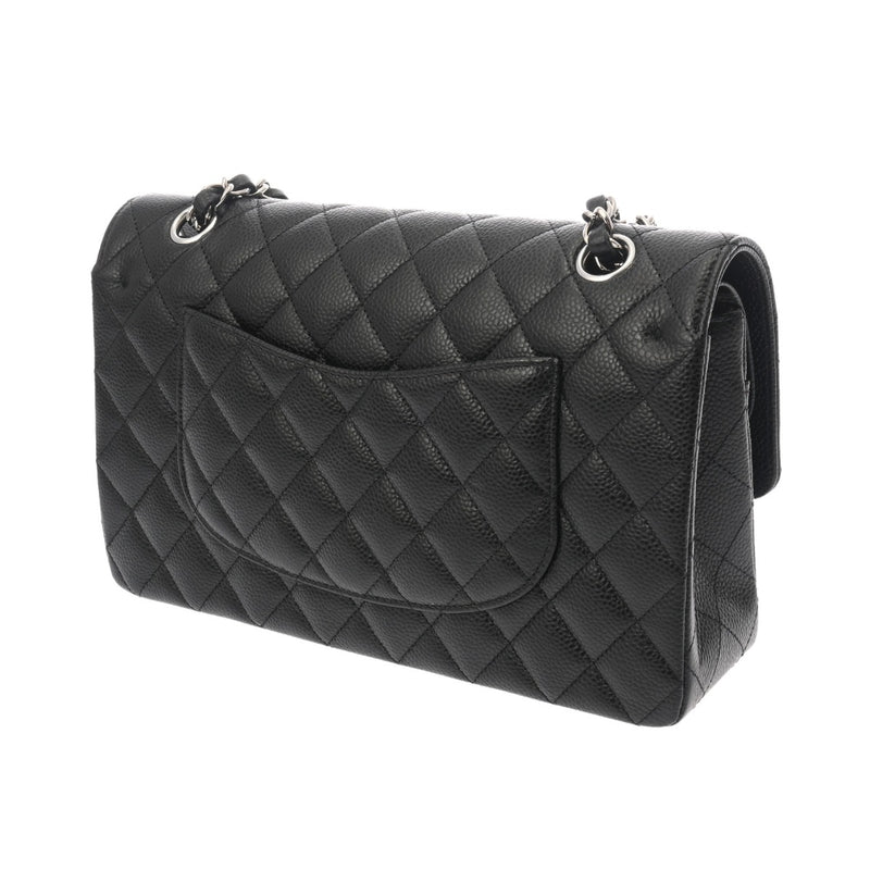 CHANEL シャネル マトラッセ チェーンショルダー 25cm Wフラップ ブラック A01112 レディース キャビアスキン ショルダーバッグ Aランク 中古 銀蔵