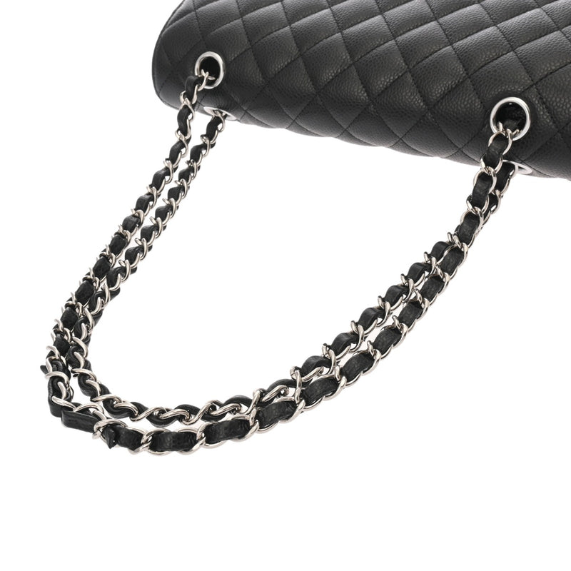 CHANEL シャネル マトラッセ チェーンショルダー 25cm Wフラップ ブラック A01112 レディース キャビアスキン ショルダーバッグ Aランク 中古 銀蔵