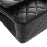 CHANEL シャネル マトラッセ チェーンショルダー 25cm Wフラップ ブラック A01112 レディース キャビアスキン ショルダーバッグ Aランク 中古 銀蔵