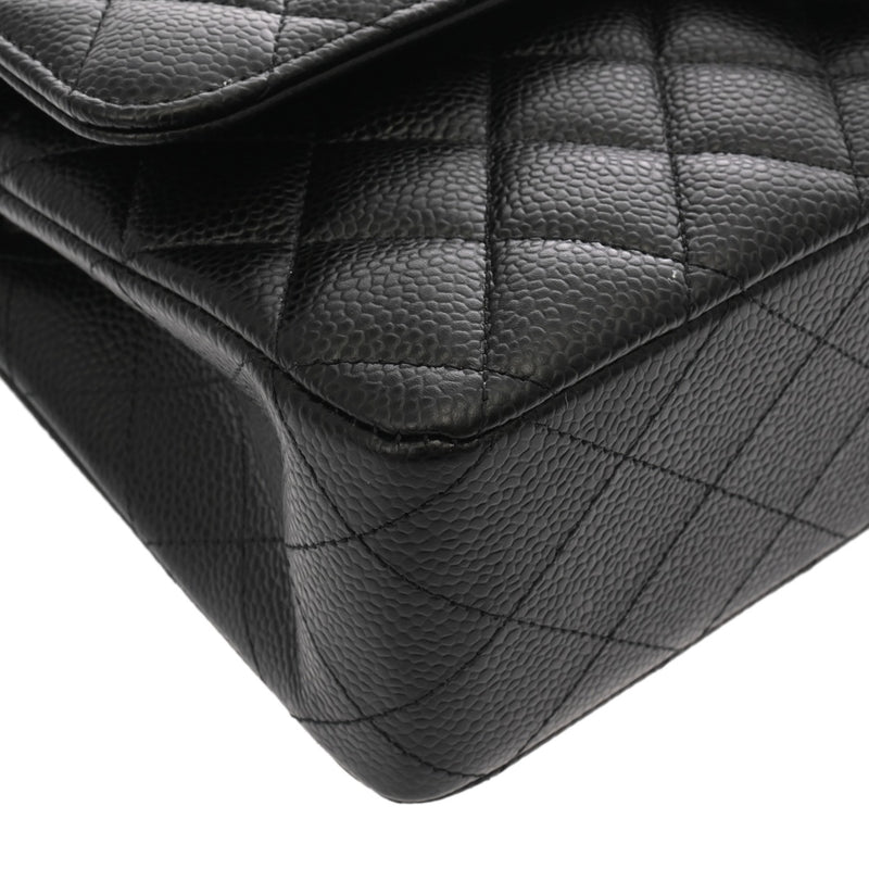 CHANEL シャネル マトラッセ チェーンショルダー 25cm Wフラップ ブラック A01112 レディース キャビアスキン ショルダーバッグ Aランク 中古 銀蔵