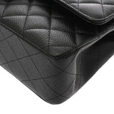CHANEL シャネル マトラッセ チェーンショルダー 25cm Wフラップ ブラック A01112 レディース キャビアスキン ショルダーバッグ Aランク 中古 銀蔵