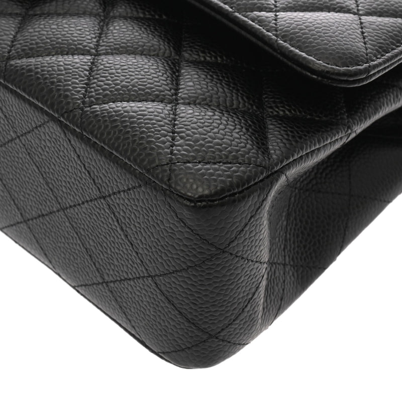 CHANEL シャネル マトラッセ チェーンショルダー 25cm Wフラップ ブラック A01112 レディース キャビアスキン ショルダーバッグ Aランク 中古 銀蔵