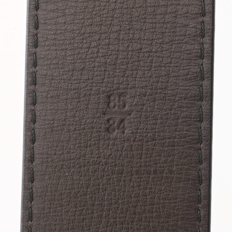 LOUIS VUITTON ルイヴィトン ユタ サンチュール イニシャル サイズ85 ダークブラウン アンティーク調ゴールド金具 M6902 メンズ レザー ベルト Aランク 中古 銀蔵