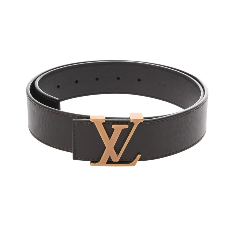 LOUIS VUITTON ルイヴィトン ユタ サンチュール イニシャル サイズ85 ダークブラウン アンティーク調ゴールド金具 M6902 メンズ レザー ベルト Aランク 中古 銀蔵