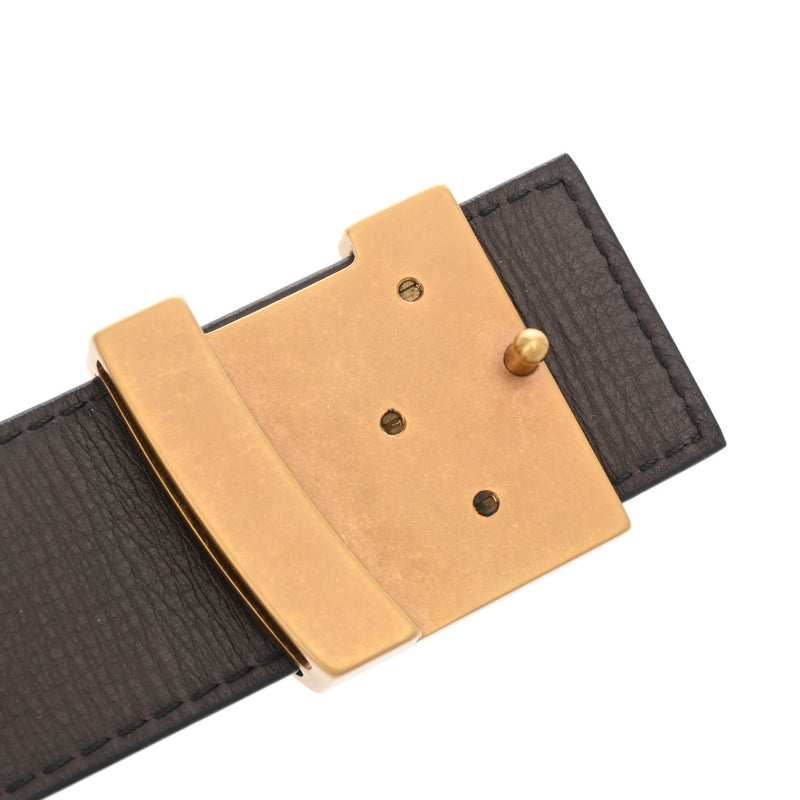 LOUIS VUITTON ルイヴィトン ユタ サンチュール イニシャル サイズ85 ダークブラウン アンティーク調ゴールド金具 M6902 メンズ レザー ベルト Aランク 中古 銀蔵