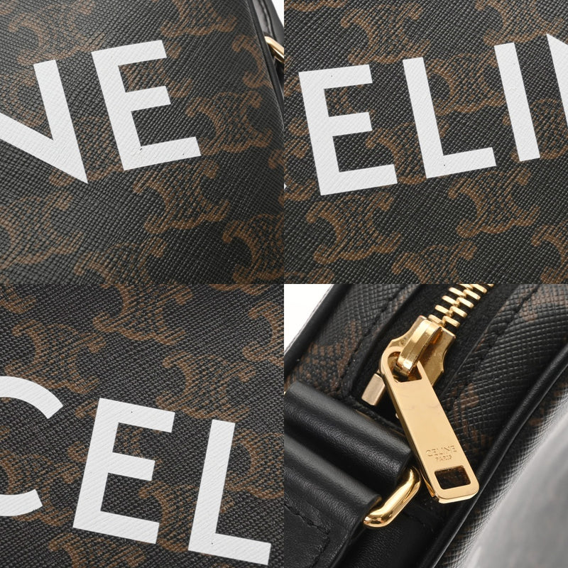 CELINE セリーヌ トリオンフキャンバス ミディアム メッセンジャー ブラック 194502 レディース カーフ トリオンフキャンバス ショルダーバッグ Aランク 中古 銀蔵