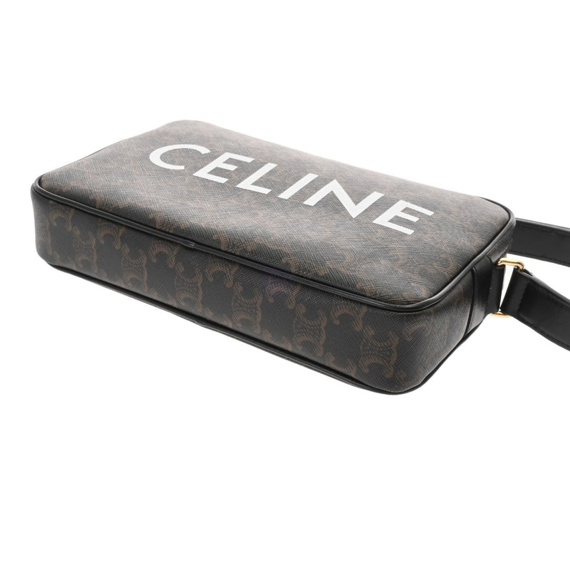 CELINE セリーヌ トリオンフキャンバス ミディアム メッセンジャー ブラック 194502 レディース カーフ トリオンフキャンバス ショルダーバッグ Aランク 中古 銀蔵