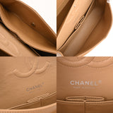 CHANEL シャネル マトラッセ Wフラップ チェーンショルダー 25cm  ベージュ A01112 レディース キャビアスキン ショルダーバッグ Aランク 中古 銀蔵