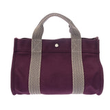 HERMES エルメス カンヌ PM パープル ユニセックス キャンバス ハンドバッグ ABランク 中古 銀蔵