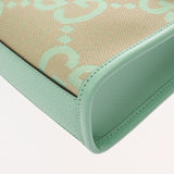 GUCCI グッチ ミニトート ジャンボGG 2WAY ベージュ/グリーン ゴールド金具 671623 レディース キャンバス レザー トートバッグ Aランク 中古 銀蔵