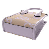 GUCCI グッチ ミニトート ジャンボGG 2WAY ベージュ/パープル ゴールド金具 671623 レディース キャンバス レザー トートバッグ Aランク 中古 銀蔵