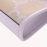 GUCCI グッチ ミニトート ジャンボGG 2WAY ベージュ/パープル ゴールド金具 671623 レディース キャンバス レザー トートバッグ Aランク 中古 銀蔵