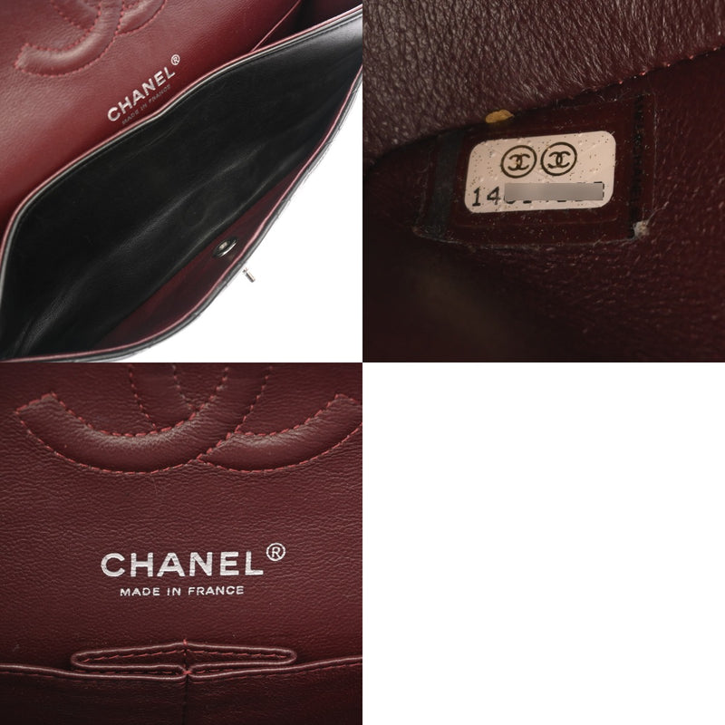 CHANEL シャネル マトラッセ チェーンショルダー 25cm Wフラップ ブラック A01112 レディース ラムスキン ショルダーバッグ ABランク 中古 銀蔵