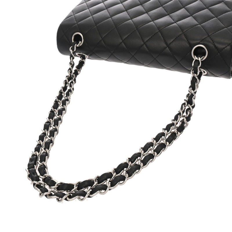 CHANEL シャネル マトラッセ チェーンショルダー 25cm Wフラップ ブラック A01112 レディース ラムスキン ショルダーバッグ ABランク 中古 銀蔵