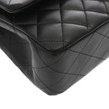 CHANEL シャネル マトラッセ チェーンショルダー 25cm Wフラップ ブラック A01112 レディース ラムスキン ショルダーバッグ ABランク 中古 銀蔵