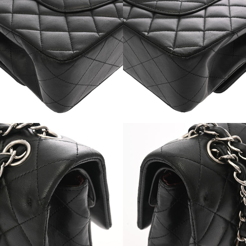 CHANEL シャネル マトラッセ チェーンショルダー 25cm Wフラップ ブラック A01112 レディース ラムスキン ショルダーバッグ ABランク 中古 銀蔵