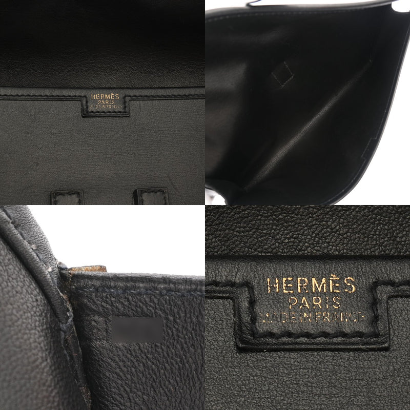 HERMES エルメス ジジェ ブラック □B刻印(1998年頃) ユニセックス ボックスカーフ クラッチバッグ ABランク 中古 銀蔵
