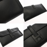 HERMES エルメス ジジェ ブラック □B刻印(1998年頃) ユニセックス ボックスカーフ クラッチバッグ ABランク 中古 銀蔵