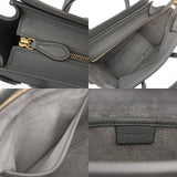 CELINE セリーヌ ラゲージ ナノ 2WAY グレー 189243 レディース ドラムドカーフ ハンドバッグ Aランク 中古 銀蔵