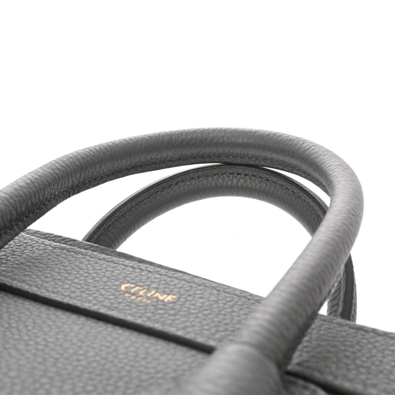 CELINE セリーヌ ラゲージ ナノ 2WAY グレー 189243 レディース ドラムドカーフ ハンドバッグ Aランク 中古 銀蔵
