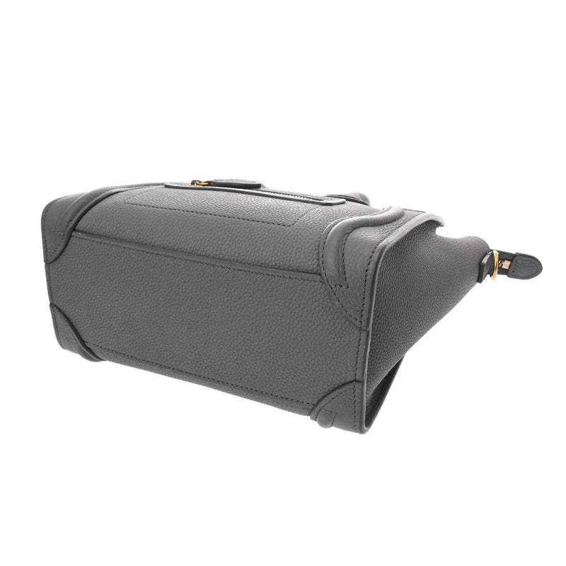 CELINE セリーヌ ラゲージ ナノ 2WAY グレー 189243 レディース ドラムドカーフ ハンドバッグ Aランク 中古 銀蔵