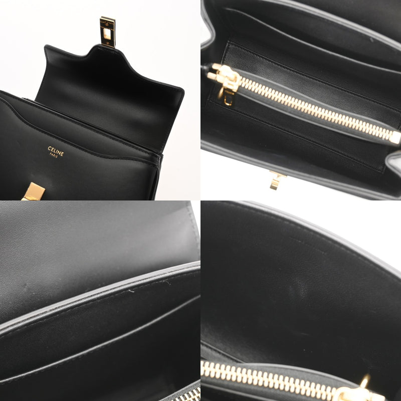 CELINE セリーヌ ミニ16セーズ ブラック 197983BEY.38NO レディース サテンドカーフスキン ハンドバッグ Aランク 中古 銀蔵