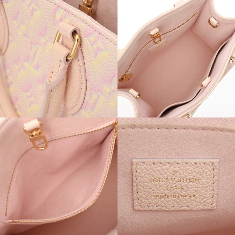 LOUIS VUITTON ルイヴィトン モノグラムアンプラント LVマッチ オンザゴー PM 2WAY ライトピンク M46168 レディース レザー ハンドバッグ Aランク 中古 銀蔵