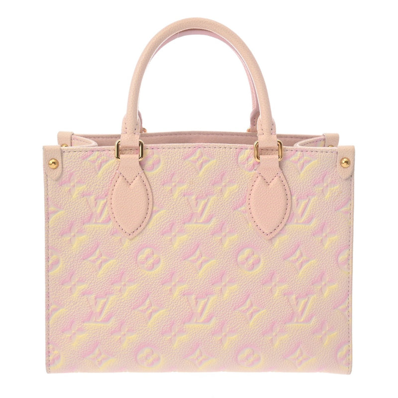 LOUIS VUITTON ルイヴィトン モノグラムアンプラント LVマッチ オンザゴー PM 2WAY ライトピンク M46168 レディース レザー ハンドバッグ Aランク 中古 銀蔵