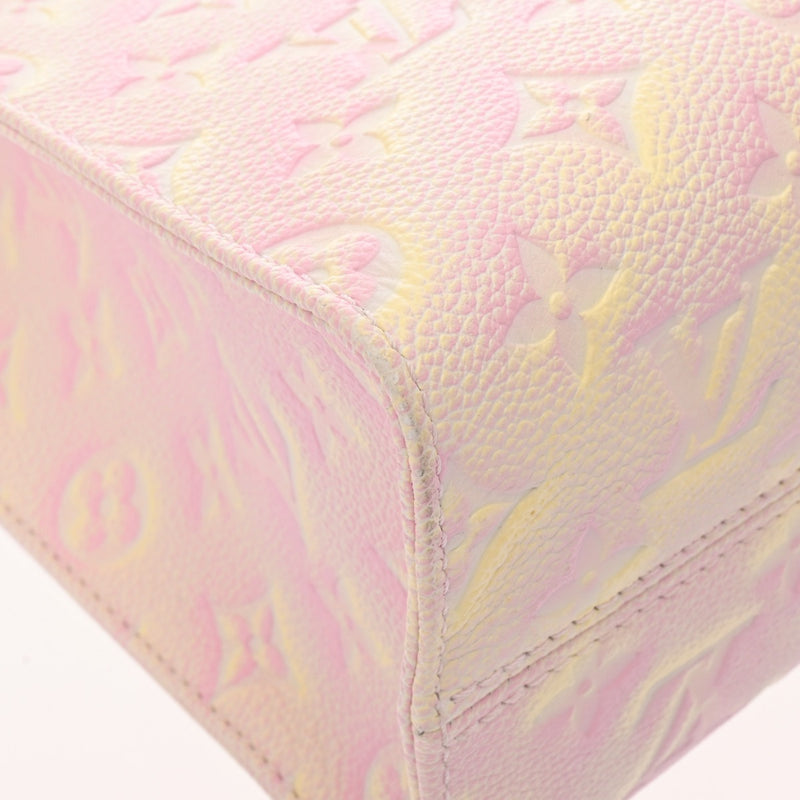 LOUIS VUITTON ルイヴィトン モノグラムアンプラント LVマッチ オンザゴー PM 2WAY ライトピンク M46168 レディース レザー ハンドバッグ Aランク 中古 銀蔵