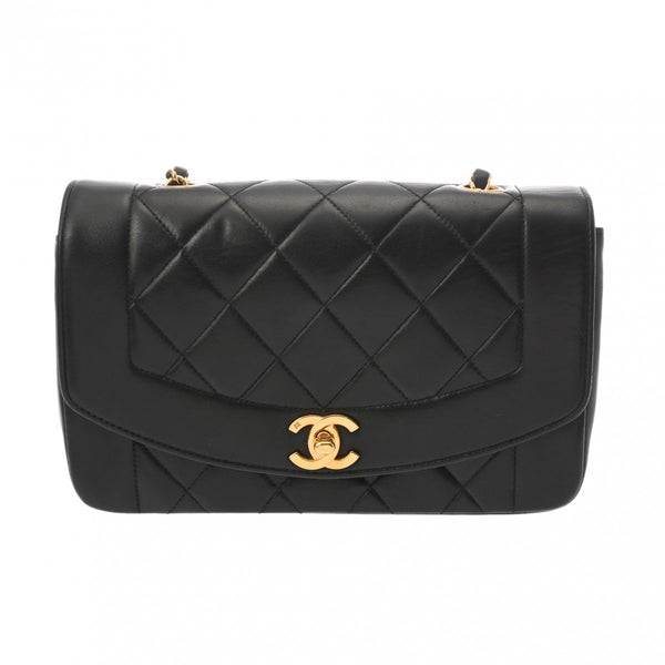 CHANEL シャネル マトラッセ ダイアナ 22cm チェーンショルダー ブラック A01164 レディース ラムスキン ショルダーバッグ ABランク 中古 銀蔵
